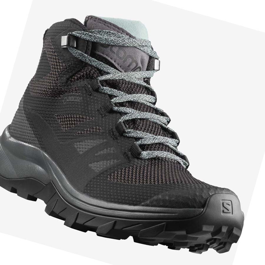 Salomon WoOUTLINE MID GORE-TEX Túracipő Női Sötétkék | HU 2833VRW